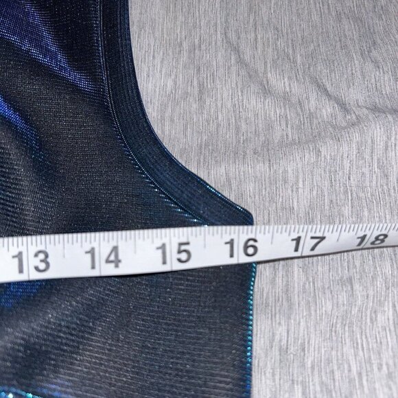 NERO BY JATIN VARMA Sleeveless Blue Metallic Formal Cocktail Party Dress Size 2 - Picture 8 of 10